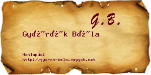Györök Béla névjegykártya