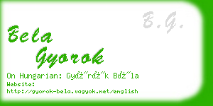 bela gyorok business card